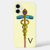 GOLD CADUCEUS MONOGRAM, wit