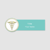 Gold Caduceus Naamplaatje (Voorkant)
