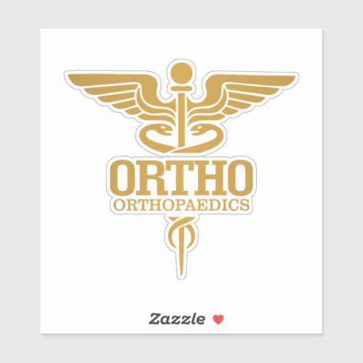Gold Caduceus (ORTHO) Sticker (Vel)