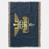 Gold Caduceus (PharmD) Deken (Voorkant Verticaal)