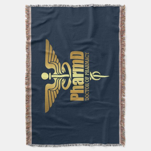 Gold Caduceus (PharmD) Deken (Voorkant Verticaal)