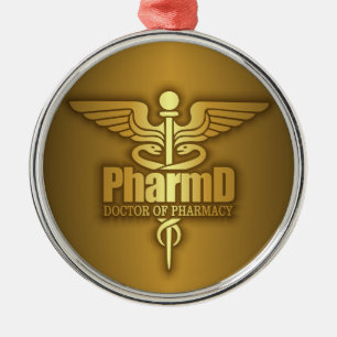 Gold Caduceus (PharmD) Metalen Ornament