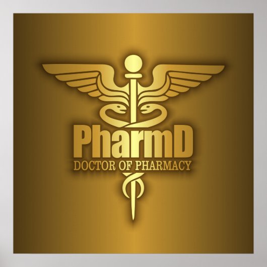 Gold Caduceus (PharmD) Poster (Voorkant)