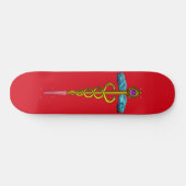 GOLD CADUCEUS, Rood Skateboard (Horizontaal)