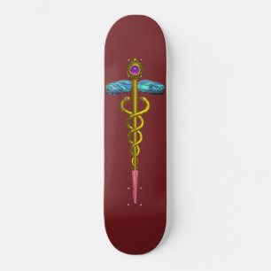 GOLD CADUCEUS, rood Skateboard