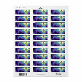 GOLD CADUCEUS VETERINAIR SYMBOOL, Aqua Blue, Paars Etiket (Full Sheet)