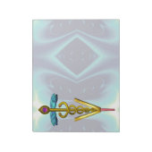 GOLD CADUCEUS VETERINAIR SYMBOOL, Blauwgroen blauw Notitieblok (Linkerzijde)