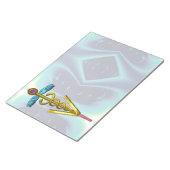 GOLD CADUCEUS VETERINAIR SYMBOOL, Blauwgroen blauw Notitieblok (Schuin)