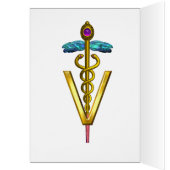 GOLD CADUCEUS VETERINAIR SYMBOOL Blue Paars (Binnen (Links))