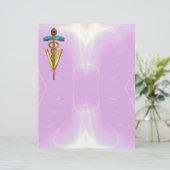 GOLD CADUCEUS VETERINAIR SYMBOOL, lila, roze (Staand voorkant)
