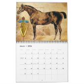 GOLD CADUCEUS VETERINAIR SYMBOOL PAARDEN FINE ART KALENDER (Mar 2026)