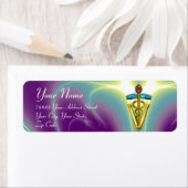 GOLD CADUCEUS VETERINAIR SYMBOOL Paars groen Etiket (Insitu)