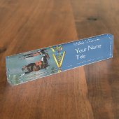 "GOLD CADUCEUS VETERINARY SYMBOL" NAAMBORDJE (Zijkant)