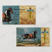 "GOLD CADUCEUS VETERINARY SYMBOL" VISITEKAARTJE (Voorkant / Achterkant)