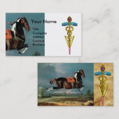 "GOLD CADUCEUS VETERINARY SYMBOL" VISITEKAARTJE (Voorkant / Achterkant)