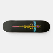GOLD CADUCEUS, zwart Skateboard (Horizontaal)