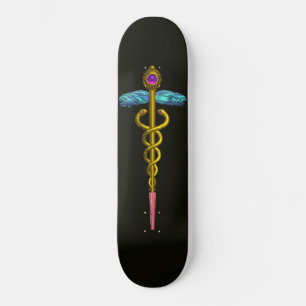 GOLD CADUCEUS, zwart Skateboard