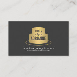 Gold Cake Logo II voor Bakkerij, Cafe, Chef Visitekaartje
