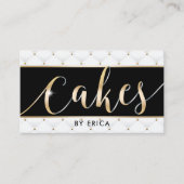 Gold Cake Typography Pastry Chef Luxury Bakery Visitekaartje (Voorkant)