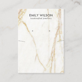 GOLD CALACATTA MARBLE KETTING EARRING DISPLAY VISITEKAARTJE