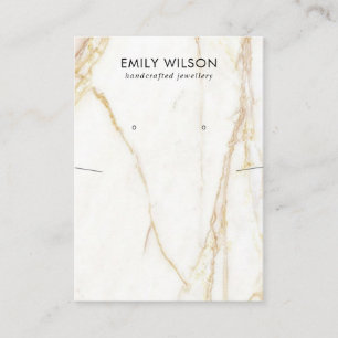 GOLD CALACATTA MARBLE KETTING EARRING DISPLAY VISITEKAARTJE