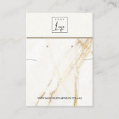 GOLD CALACATTA MARBLE KETTING EARRING DISPLAY VISITEKAARTJE (Voorkant)