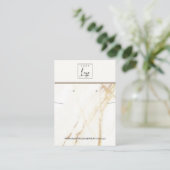 GOLD CALACATTA MARBLE KETTING EARRING DISPLAY VISITEKAARTJE (Staand voorkant)