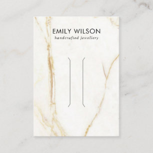 GOLD CALACATTA MARBLE TEXTURE HAIR CLIP DISPLAY VISITEKAARTJE