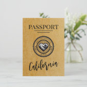 Gold California Passport Bewaar de datum Save The Date (Staand voorkant)