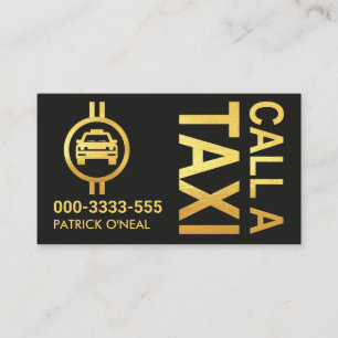 Gold CALL A TAXI Cab Driver Visitekaartje