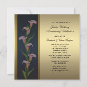 Gold Calla Lily 50th Golden Jubileum Kaart (Achterkant)