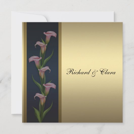 Gold Calla Lily 50th Golden Jubileum Kaart (Voorkant)