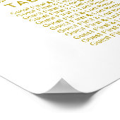 Gold Calligrafie bij weduwenkaarten Poster (Hoek)