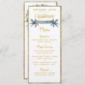 Gold Calligrafie Elegant Family Kerstmis Menu (Voorkant / Achterkant)