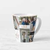 Gold Calligrafie familie fotocollage Latte Mok (Rechterhoek)