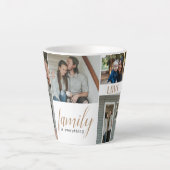 Gold Calligrafie familie fotocollage Latte Mok (Voorkant)