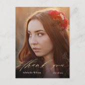 Gold Calligrafie Foto Afstuderen Hartelijk dank Briefkaart (Voorkant)