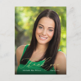 Gold Calligrafie Foto Afstuderen Hartelijk dank Briefkaart