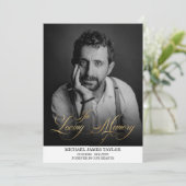 Gold Calligrafie-foto in het liefhebben van geheug Kaart (Staand voorkant)