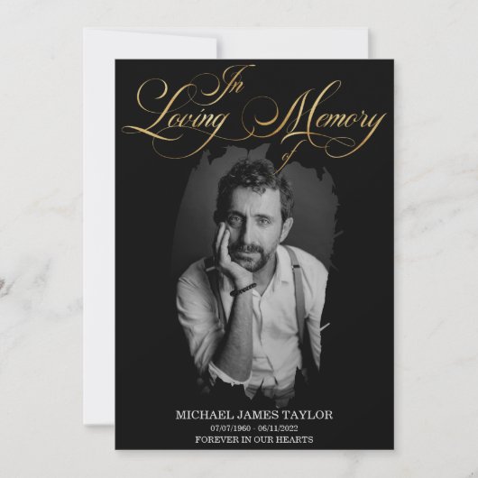 Gold Calligrafie-foto in het liefhebben van geheug Kaart (Voorkant)