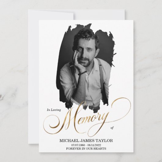 Gold Calligrafie-foto in het liefhebben van geheug Kaart (Voorkant)