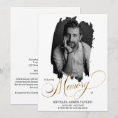 Gold Calligrafie-foto in het liefhebben van geheug Kaart (Voorkant / Achterkant)