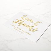 Gold Calligrafie Foto van Love and Bedankt Gold Folie Uitnodiging (Gedraaid)