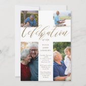 Gold Calligrafie Fotocross-viering van het leven Kaart (Voorkant)