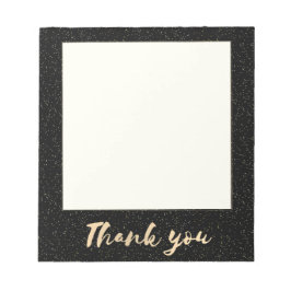 Gold Calligrafie Hartelijk dank met Stippen op zwa Notitieblok