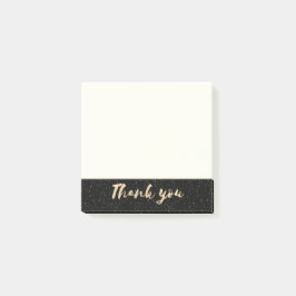 Gold Calligrafie Hartelijk dank met Stippen op zwa Post-it® Notes