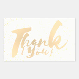Gold Calligrafie Hartelijk dank Stippen op White F Rechthoekige Sticker