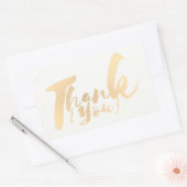 Gold Calligrafie Hartelijk dank Stippen op White F Rechthoekige Sticker (Envelop)