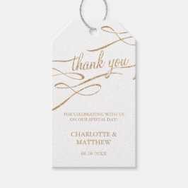 Gold Calligrafie Hartelijk dank voor de voordelen  Cadeaulabel