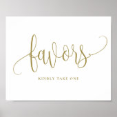 Gold Calligrafie-scriptfeesten Poster (Voorkant)